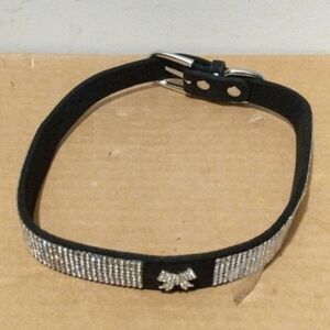 3/$30.00 Black dog rhinestones bow bling collar 🆕